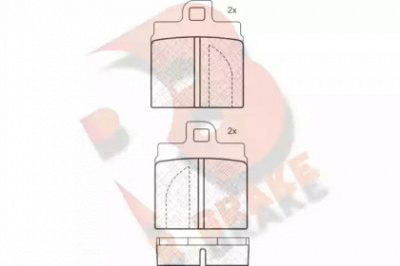 R BRAKE rb0201 -  Комплект тормозных колодок, дисковый тормоз